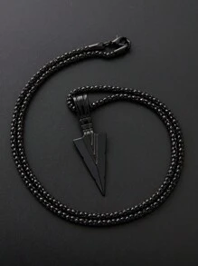 1pc Punk Style Arrow Shaped Pendant Necklace, Birthday Gift For Boyfriend, Suitable For Daily Wear